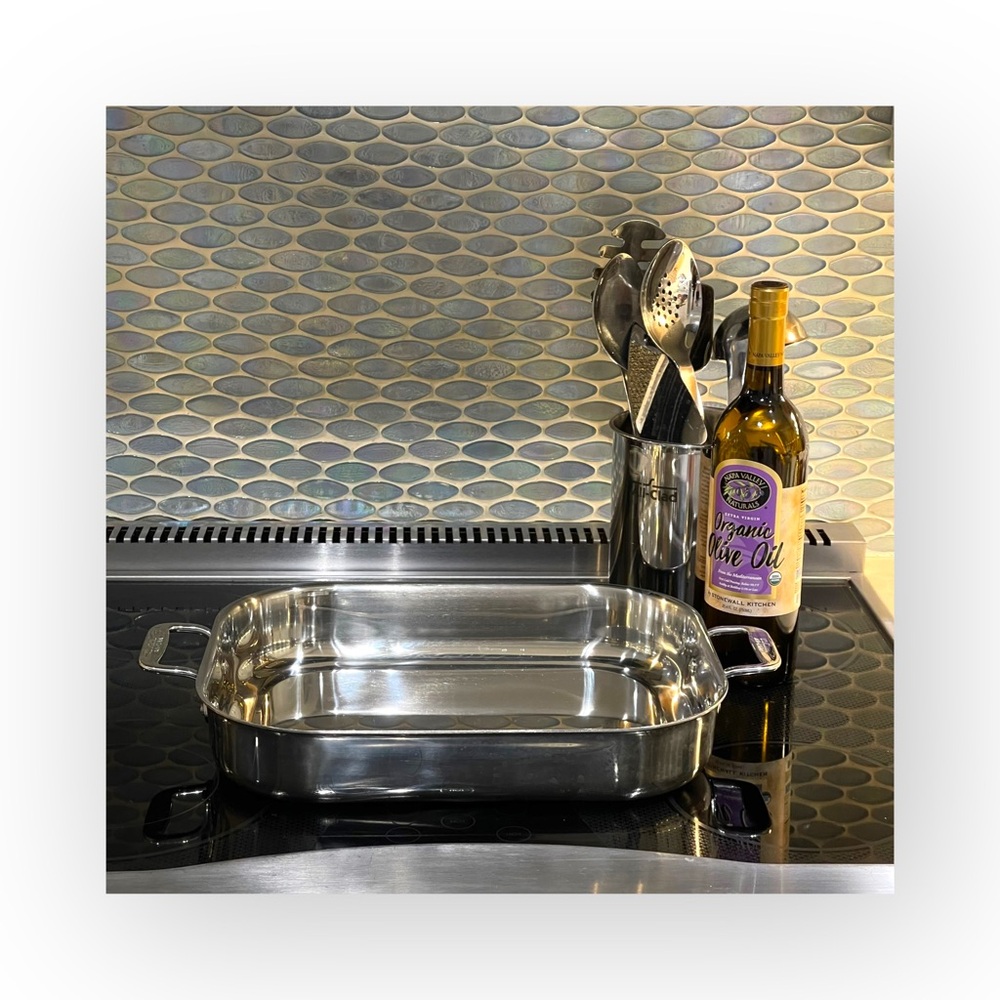 All Clad ★ Stainless Lasagna Baking Pan ★ Polished Stainless Steel ★ Near New ★ - Picture 2 of 16